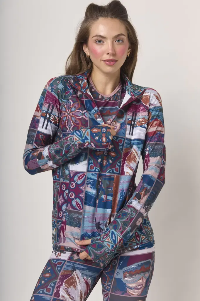 CAMISETA 1/4 CIERRE TERMICA MOSAICO