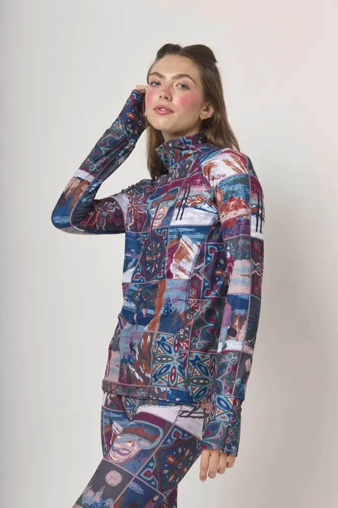 CAMISETA 1/4 CIERRE TERMICA MOSAICO