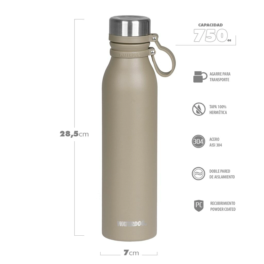 WATERDOG BOTELLA ACUA ACERO INOX 750cc