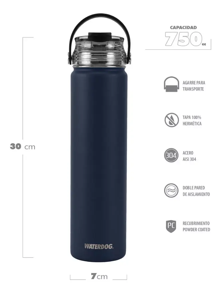 WATERDOG BOTELLA AKWA ACERO INOX 750cc 