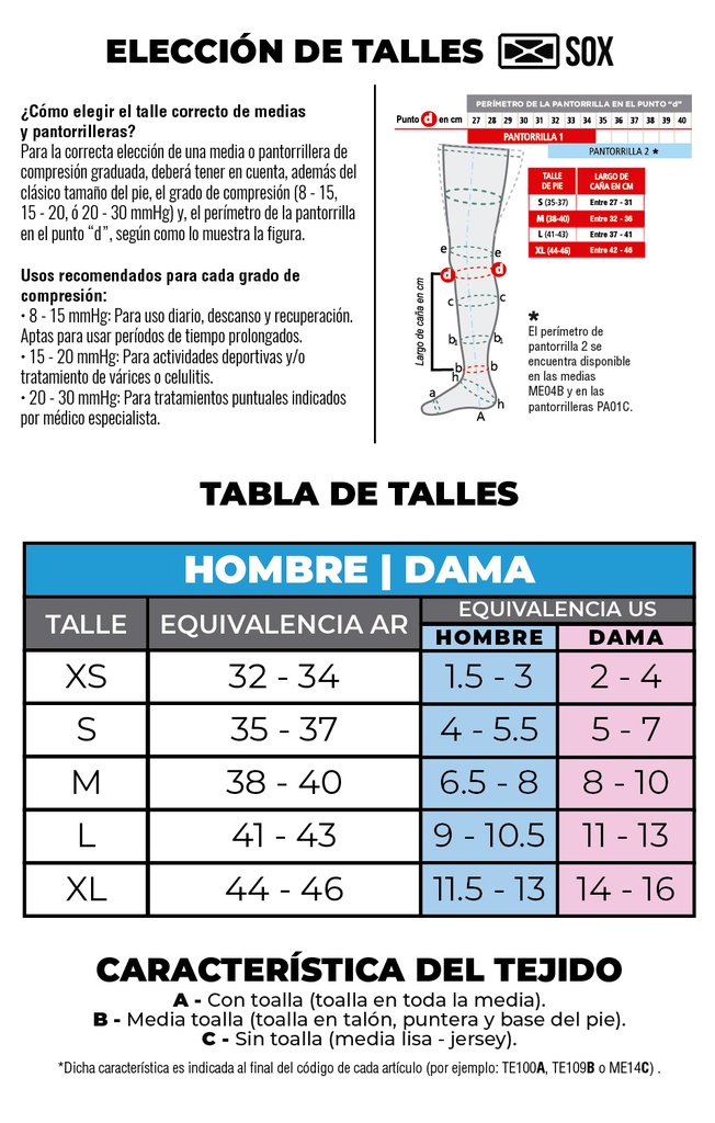 MEDIA ME06 DEPORTIVA COMPRESION GRADUADA LARGA 