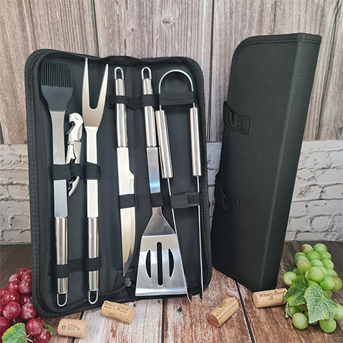 Set de asado - Maletin individual de tela con 6 accesorios. 