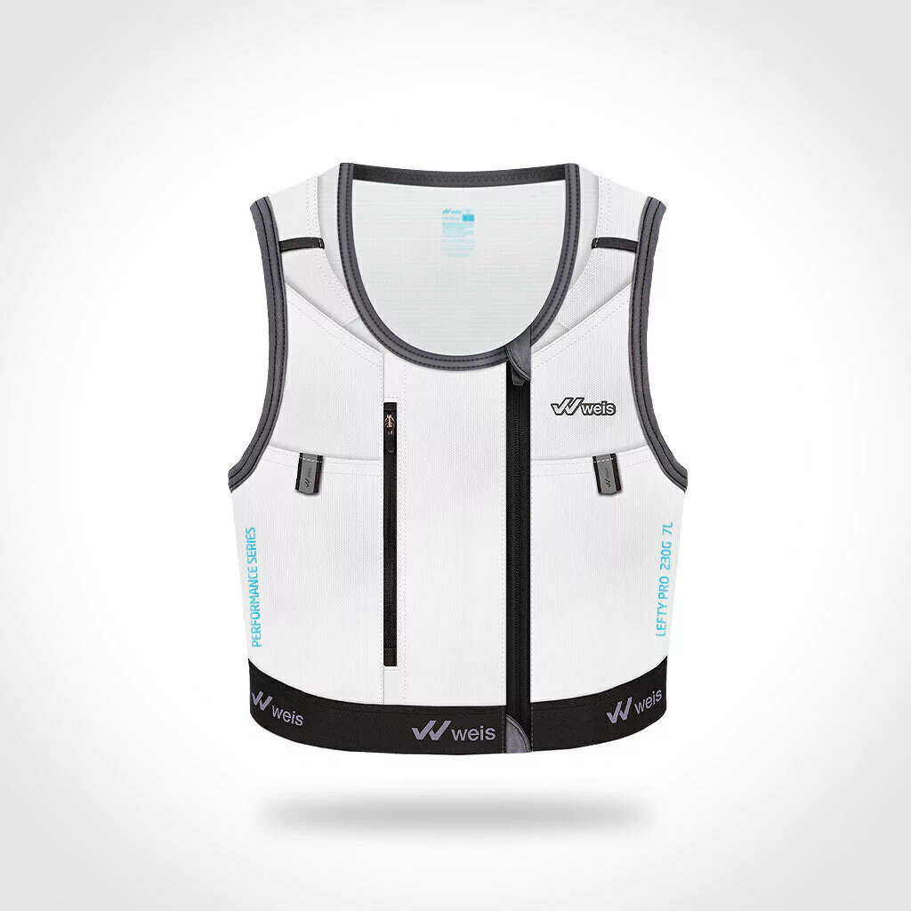 WEIS 101-384 chaleco lefty PRO 7 l / performance series (WHITE-CYAN, XS)