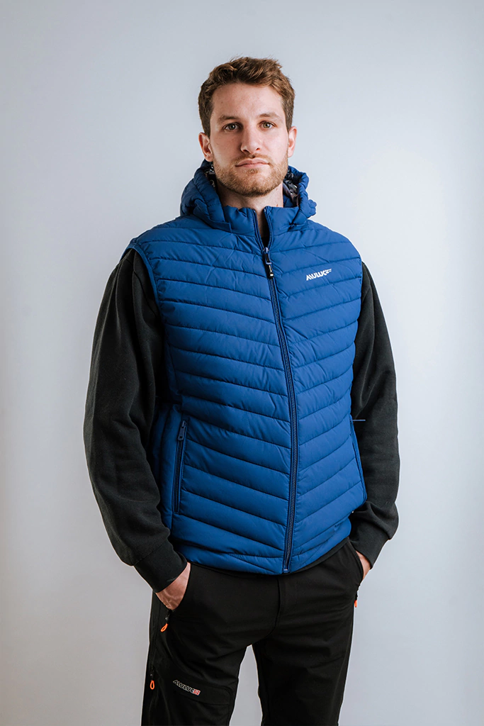 MULUC Chaleco engomado hombre (Azul, S)