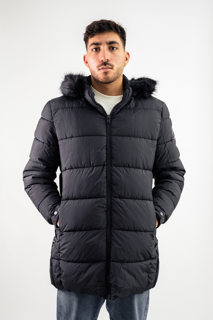 MULUC Campera larga hombre (Gris, S)