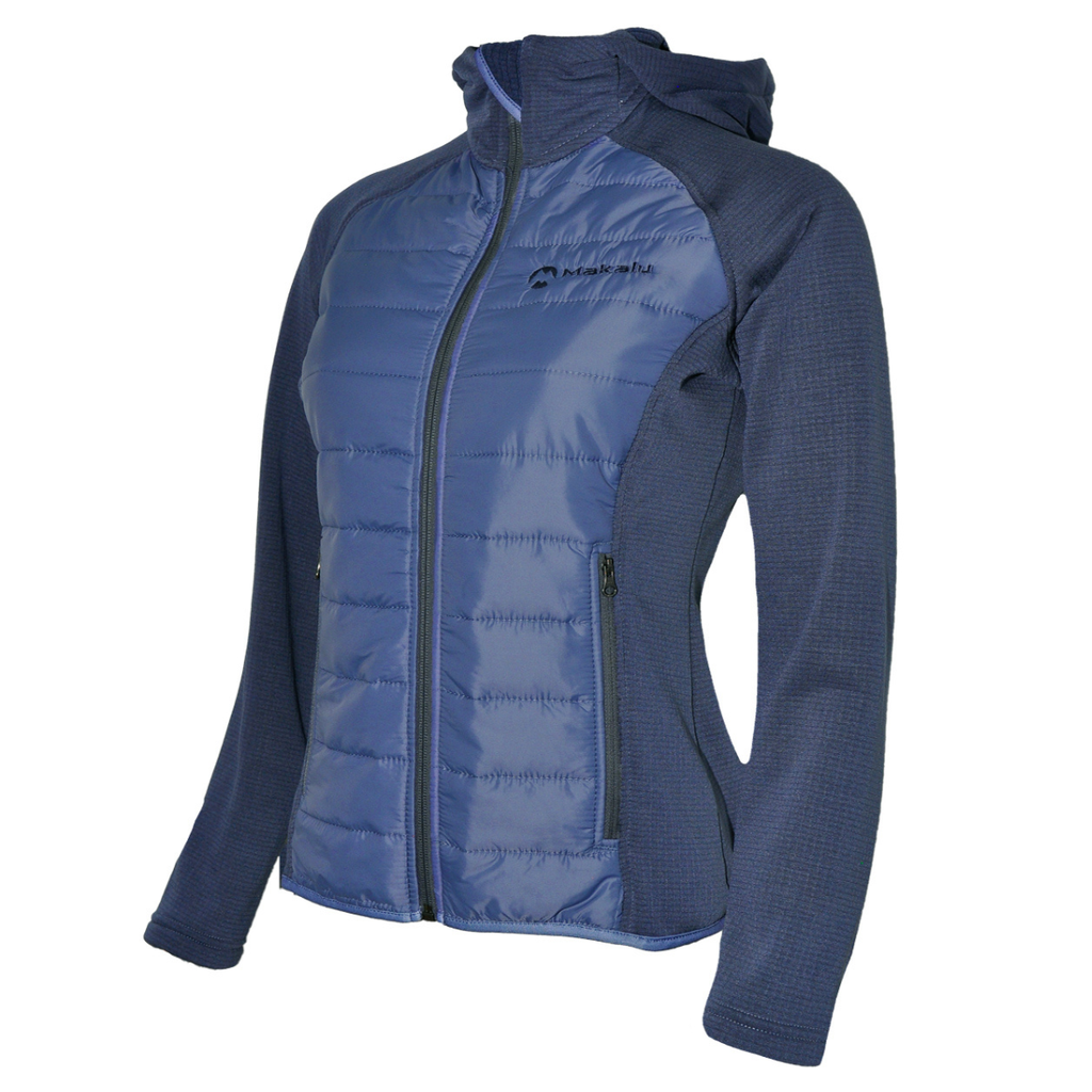 MAKALU Hybrid hoody woman (Azul Acero, XS)