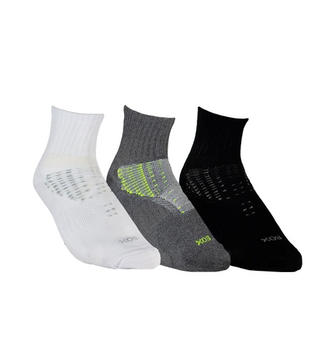 MEDIA DE108 TRIPACK BASIC (Blanco/Gris/Negro, S)
