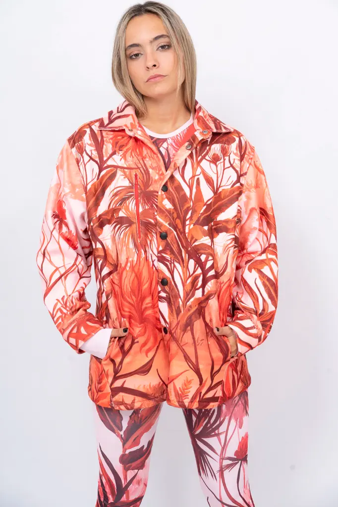 OPIPARO Camisa polar tropical (Coral, S/M)