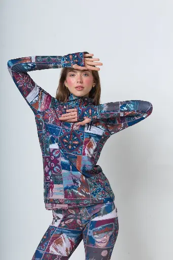 CAMISETA 1/4 CIERRE TERMICA MOSAICO